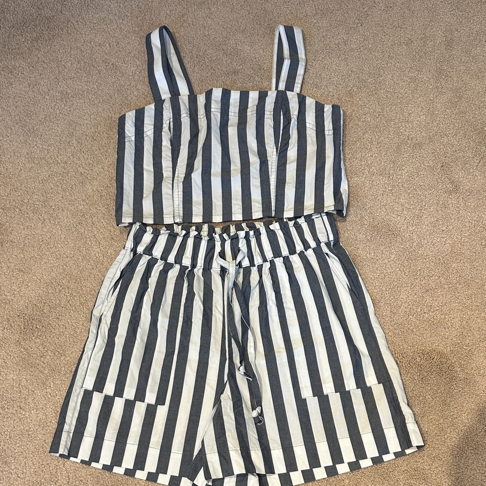 Kensie Black and White Striped Kids Shorts